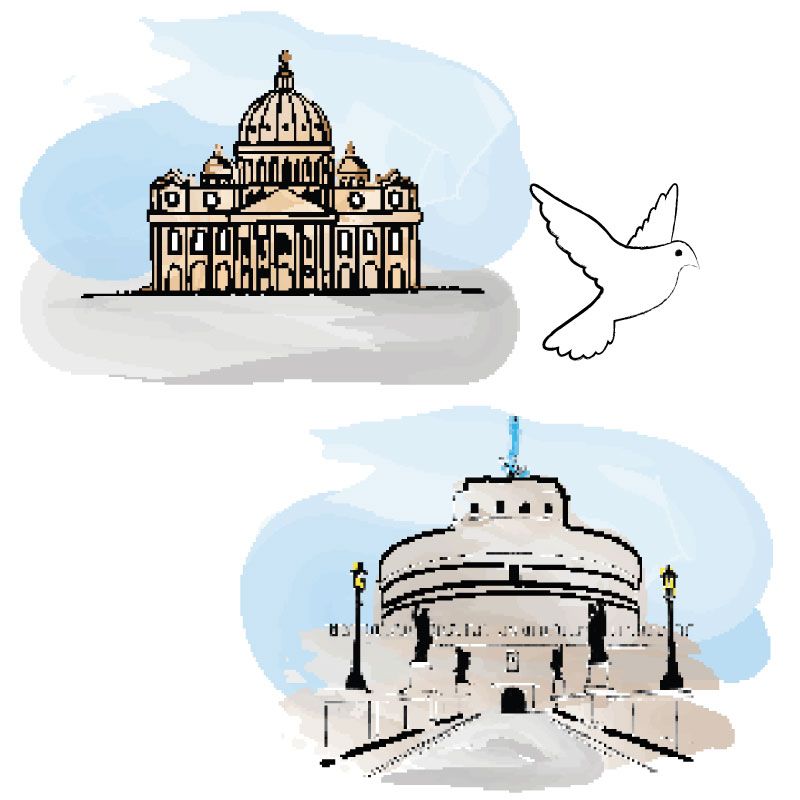 San Pietro Chiesa e Castel Sant’ Angelo tra illusioni ottiche e miracoli in 150 secondi